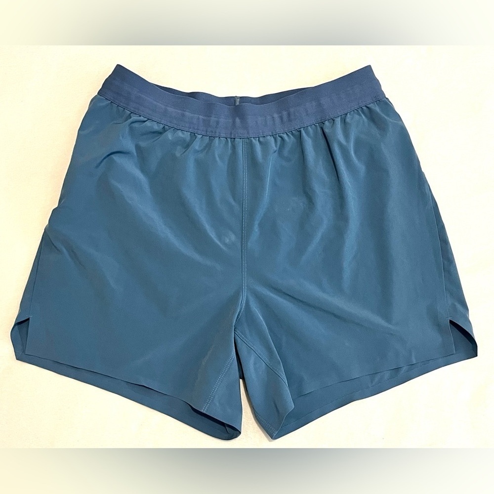 All in Motion Blue Athletic Shorts with Drawstrings & Zipper Pocket